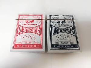 ■未使用 トランプ CART CLASSICS MADE IN B.W.C.D PLAYINGCARDS No.988 プラスチック コーテッド 赤・青 未開封 2種セット