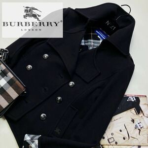 y5超美品　ビジネスカジュアルに◎参考価格10万●BURBERRY BLUE LABEL●エレガントスタイル〜トレンチPコート バーバリーコート レディース