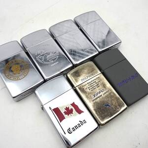 12500-5【おまとめ品】ZIPPO/ジッポー/ジッポ/スリムタイプ/小さめ/カナダ国旗 ドルフィン ラピートカップ など/7点セット/着火未確認