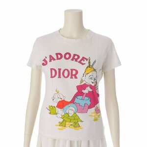 【ディオール】DIOR　ガリアーノ期 アニメ絵 半袖 コットン Tシャツ カットソー 2A12155029 ホワイト 38 【中古】【正規品保証】188184