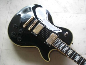 超美品 & 弦高2mm！ ビカビカに黒光りしたボディが魅力的な Les Paul CUSTOM レプリカモデル　安心のフルメンテ済