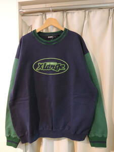 X-LARGE XLARGE エクストララージ RETRO CREWNECK SWEAT ネイビー L 最新人気商品 再値下げしました！