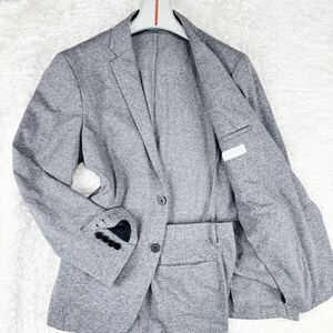 1円 極美品 L~XL.LL カルバンクライン プラチナム Calvin Klein PLATINUMトラベルスーツセットアップ ストレッチ伸縮性本切羽メンズ38