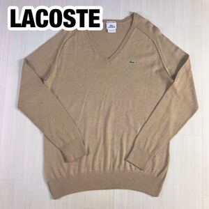 LACOSTE ラコステ ニットセーター 5 ベージュ ラグランスリーブ ワニ