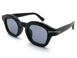 BOLD FRAME KEYHOLE BRIDGE BOSTON SUNGLASS BLACK × SMOKE/ボールドキーホールブリッジボストンサングラス太セルスモークモダンレトロ