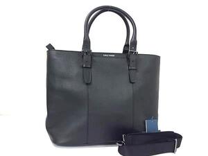 1円 ■極美品■ COLE HAAN コールハーン レザー トート ショルダー ハンドバッグ 肩掛け レディース ブラック系 FI4484