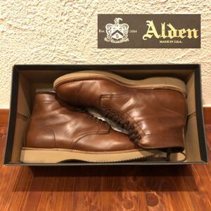 【　美品　】　ALDEN　45960H　クロムエクセル　アメリカ製　ブーツ　ブラウン　プレーントゥ　オールデン　茶色　ミリタリー　ラスト　