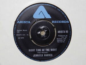 Jennifer Warnes-Right Time Of The Night★英 Orig.美盤7”/マト1/SSW