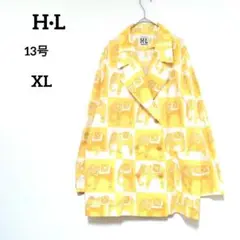 【H·L】アッシュエル　ジャケット　XL　13号　イエロー　ノーカラー