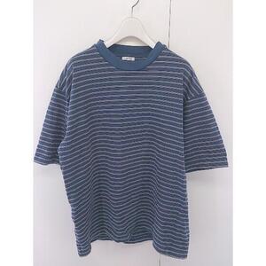 ◇ 1_OF MINE ワンオブマイン UNITED ARROWS ボーダー 半袖 Tシャツ カットソー サイズL ブルー系 グレー系 レディース