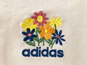 ★匿名配送美品　adidas アディダス　花刺繍　レディースTシャツ♪ベビーピンク　ＸＬ（シェイプタイプ）ゼビオ購入　XEBIO