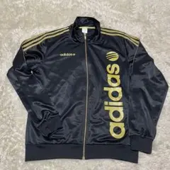 美品‼️adidas ジャージ ブラック ゴールド　トラックジャケット　Lサイズ