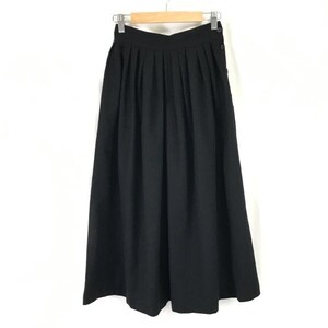 フランス製★ギラロッシュ/GUY LAROCHE★フレアスカート/ロング丈/タック【F34/GB6/黒/black】Skirts◆pBH607