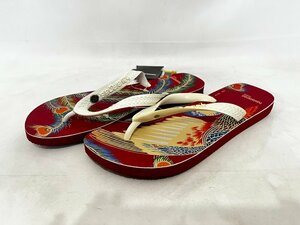 havaianas × CHISO ハワイアナス 千總 ちそう コラボ 和柄 孔雀 ビーチサンダル サイズUS7/8 25cm～26cm レッド系