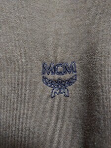 MCM エムシーエム ロゴ ワンポイント 刺繍 裏起毛 スウェット シャツ 古着 美中古 Lサイズ ブラウン クルーネック トレーナー