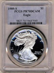 ●アメリカ 1989年S PCGS PR70DC イーグル銀貨