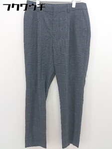 ◇ green label relaxing UNITED ARROWS チェック ストレッチ パンツ サイズ40 グレー ブラック レディース