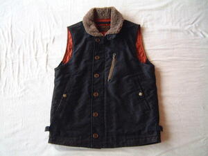 ロストコントロール Vintage Cord Deck Vest 黒36(GERUGA CELT&COBRA)