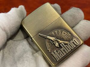 1円 ZIPPO ライター マルボロ Marlboroジッポ Zippoオイルライター真鍮製 中古品 喫煙グッズ ジッポー 火花確認済R625552