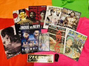 12点セット☆井上尚弥×ネリ戦非売品チケットホルダー/パンフレット/半券/ステッカー/クリアファイル/新聞/フルトン/ドネア/武居/4団体制覇