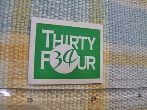 THIRTY３４FOUR/グリーン/ステッカー/シール/B　※ ヤフーショッピングストア/レア物商会・健美堂でも大量出品中！