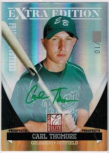 Carl Thomore COL 2011 Donruss Elite Extra Edition #33 Rockies Auto 10枚限定 Green Ink Autograph 直筆サイン