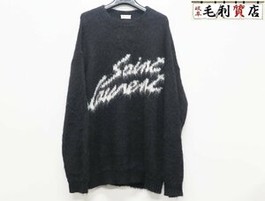 サンローランパリ SAINT LAURENT PARIS 22AW 長袖セーター サイズM 712176 Y75SQ ブラック 【中古】 モヘア モヘヤ ニット