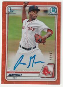 【JOAN MARTINEZ(Boston Red Sox)】2020 BOWMAN Chrome Prospect Autographs Orange Refractors[18/25]