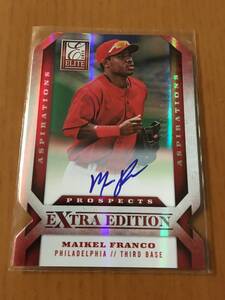 【楽天/来日外国人/Maikel Franco】2013 Elite Extra Edition Aspirations Die-Cut Auto 88/100