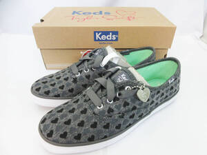 G2177【スニーカー】Keds CH TS HEARTS CHARCOAL★ケッズ ハート チャコール★キッズ 靴 シューズ★サイズ 5M 約22.5cm★替えヒモ付 未使用