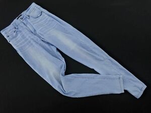 JEANASIS ジーナシス USED加工 ストレッチ スキニー デニムパンツ sizeS/水色 ■■ ☆ ebc2 レディース