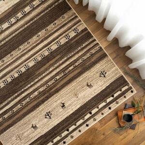[送料込み]　ギャベ風 ラグマット 140x200 1.5畳 ブラウン ウィルトン織 ベルギー製 おしゃれ 可愛い リビング 寝室 絨毯 カーペット ラグ