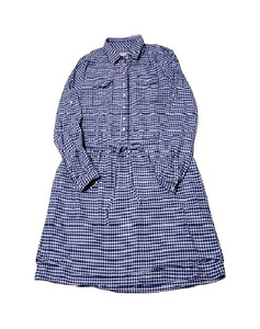 美品 GAP ギンガムチェック ミニワンピース M 紺 ロングシャツ チュニック