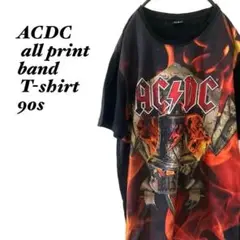 ACDCビッグプリントバンドTシャツy2k当時物アーカイブグランジ90s一点物