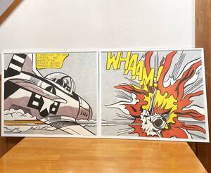 ★希少★新品 ロイ リキテンスタイン「WHAAM！」ワーム！リトグラフ ポスター ２枚組 / ポップアート アンディウォーホル MOMA 