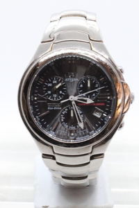 【CITIZEN】ATTESA Eco-Drive TITANIUM E810-H25535 10BAR ANTIMAG.4800 JAPAN 中古品時計 訳あり 24.12.15