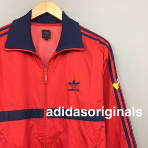 アディダス オリジナルス adidasorignals ナイロンジャケット サッカー レッド メンズ Oサイズ ♭▼