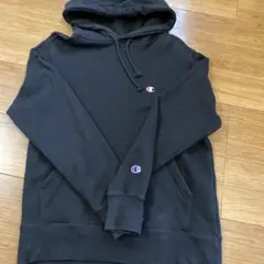 Champion 黒 フード付きパーカーM