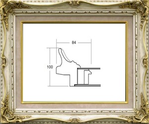 油絵用 額縁 アクリル付 7802 サイズ P12号 アンティークアイボリー ホワイト