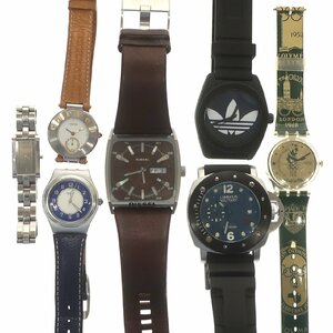 1円スタート 腕時計 まとめ7点セット DIESEL ディーゼル SWATCH スウォッチ アルマーニ 他 クォーツ デイト メンズ レディース 動作未確認