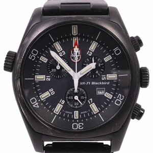 LUMINOX ルミノックス SR-71 ブラックバード クロノグラフ クォーツ メンズ 腕時計 GMT時計付SSベルト 替えベルト2本付 9023【いおき質店】