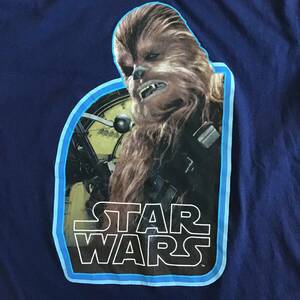 《 H 127》STAR WARS スターウォーズ 半袖Tシャツ 映画 チューバッカ キャラクター Lサイズ 紺 トップス 1円スタート アメリカ古着 古着卸