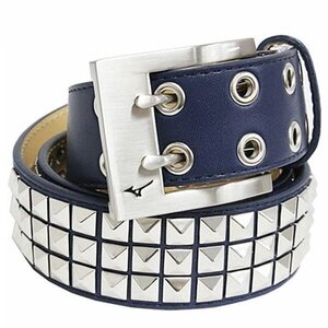 ★ミズノ ゴルフ MIZUNO GOLF 新品 メンズ 高級感 高品質 オシャレ 長さ調節可能 スタッズ ベルト BELT 青 [52JY6558271N] 一 八★QWER