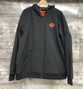 美品 タグ付き HARLEY DAVIDSON ハーレーダビッドソン JACKET WOVEN ストレッチ フーデッド ジャケット ソフトシェル サイズXL ブラック