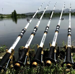 2.4m 釣竿 ホワイト ルアーロッド パワールアーロッド 魚釣り 海釣り 川釣り 海 川 魚 フィッシング アウトドア ロッド ルアー 247