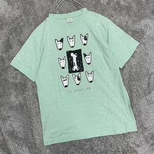 BENETTON ベネトン Tシャツ 半袖カットソー サイズS グリーン 緑 メンズ トップス 最落なし （G19）