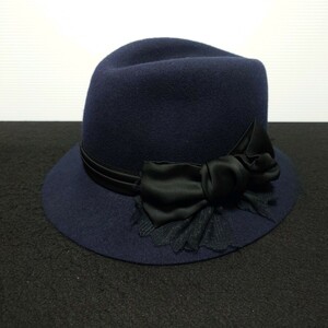CA4LA カシラ 日本製 ウール フェルト ソフトハット 帽子 レディース ダークネイビー 濃紺