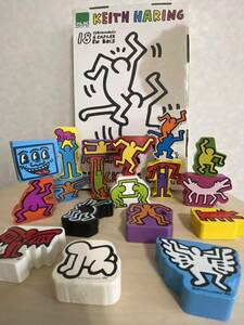 VILAC バランスゲーム[Keith Haring] キースヘリング　積み木　18ピース　レア　未使用　保管品　天然木（大豆塗料）　知恵玩具