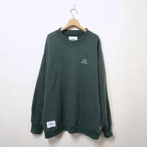 【22AW】WTAPS ダブルタップス ALL MOCK NECK モックネック スウェット 4 グリーン 緑 刺繍 ロゴ トレーナー 裏起毛