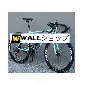 ロードバイク通勤 通学高炭素鋼フレーム ダブルディスクブレーキ初心者自転車ロードバイク アウトドアソリッドタイヤ